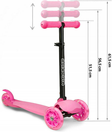 Ricokids Kinderroller Klappbar 3-Rad Rosa