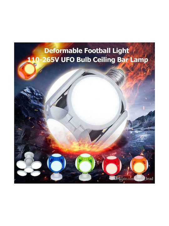 Football UFO Lamp Decorative Lamp with Socket for Bulb E27 Silver