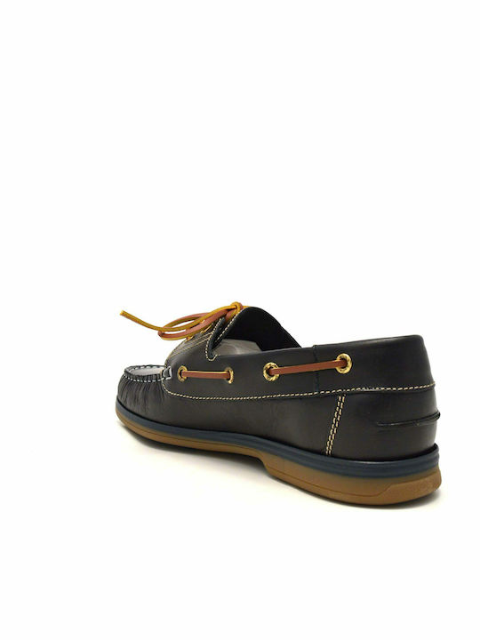 Men's Leather Boat Shoes Blue