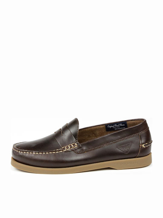 Docksteps Men's Leather Loafers Brown