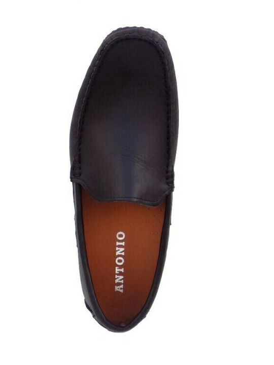Men's Leather Loafers Navy/White