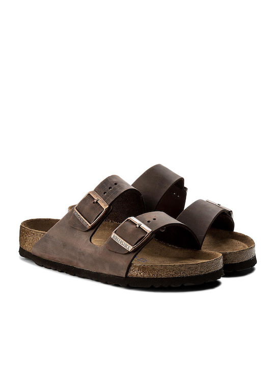 Arizona Soft Footbed Oiled Leather Leder Herrensandalen Habana Regelmäßig Passform