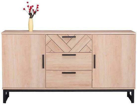 Μπουφές Chanelle Ξύλινος με Συρτάρια Μπεζ 148x39x79cm Μπουφές Chanelle Ξύλινος με Συρτάρια Μπεζ 148x39x79cm