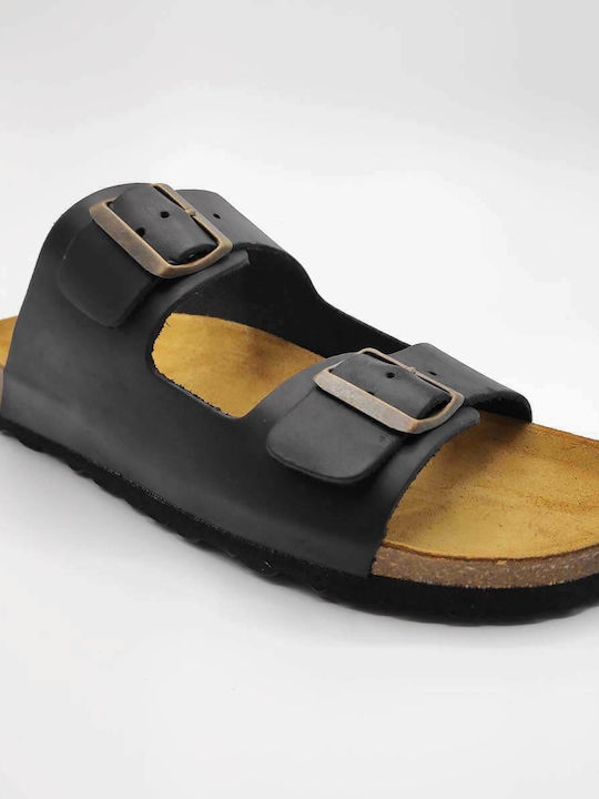 Plakton Кожени Мъжки сандали в Черно цвят