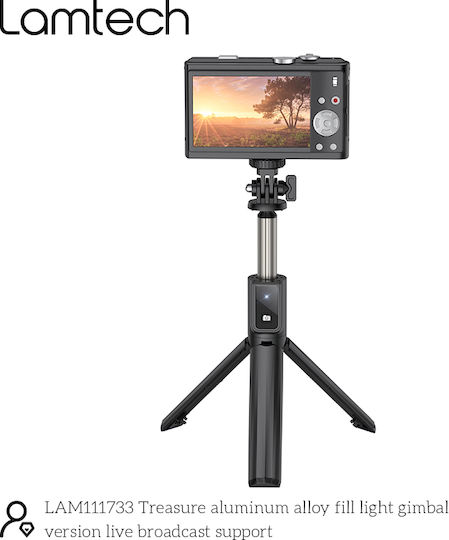 Lamtech 2in1 Selfie Stick Cell Phone Tripod Bluetooth With Black Lighting