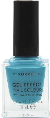 Korres Gel Effect Gloss Βερνίκι Νυχιών Μακράς Διαρκείας Γαλάζιο 81 Oceanid 11ml