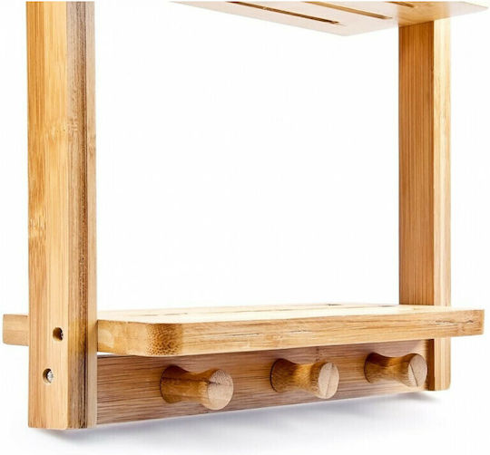 Relaxdays Wall Mounted Bathroom Shelf Bamboo with 3 Shelves 28.5x10x70cm Brown