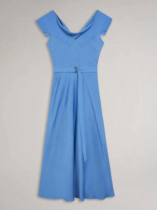 Summer Midi Dress for Wedding Christening Blue