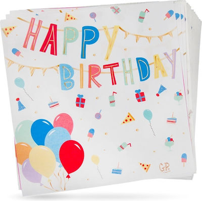 Party Napkins Happy Birthday Multicolored 20pcs