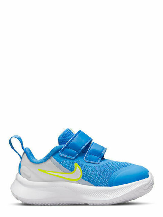 Star Runner Star Runner 3 Kids Sports Shoes Running with Hoop & Loop Closure Grey Fog / White / Photo Blue / Atomic Green