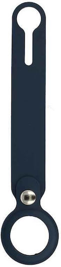Slide Keychain Loop Case Keychain Case Silicone for AirTag in Blue color