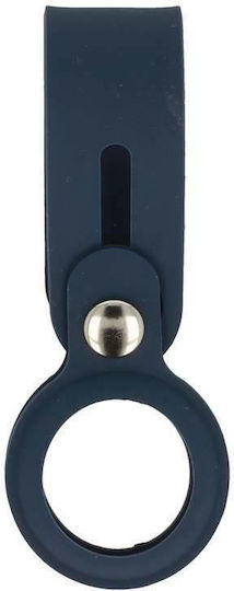 Slide Keychain Loop Case Keychain Case Silicone for AirTag in Blue color