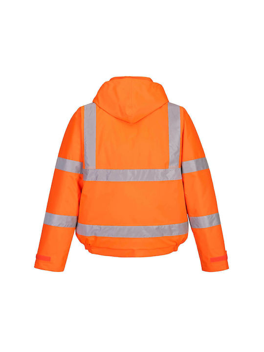Portwest Jachetă De Lucru Cu Elemente Reflectorizante Cu Glugă Portocalie