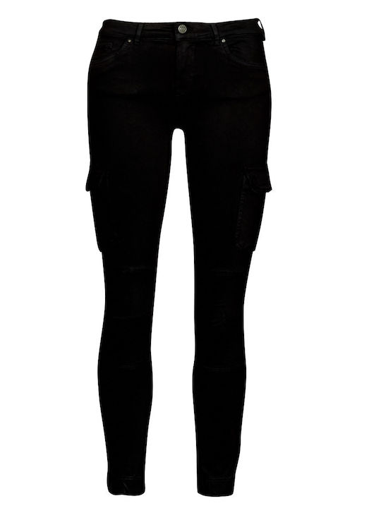 Reg Damen Stoff Cargo Hose Schwarz