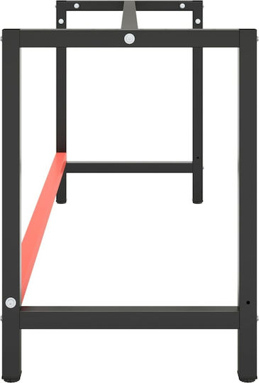 vidaXL Table Stand made of Metal Black - Red 180x57x79cm