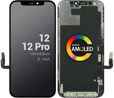 AMOLED Mobile Phone Screen Replacement with Touch Mechanism for iPhone 12 / 12 Pro (Black)