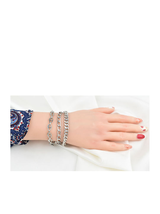 Noelia Silver Bracelet 8MM Stainless steel bracelet 316L 16-17 cm