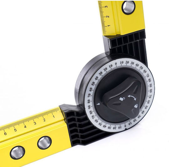 Kraft & Dele Goniometru Constructori / Construcții Lungime 60cm cu Raportor și Nivel cu Bule de Aer din Aluminiu