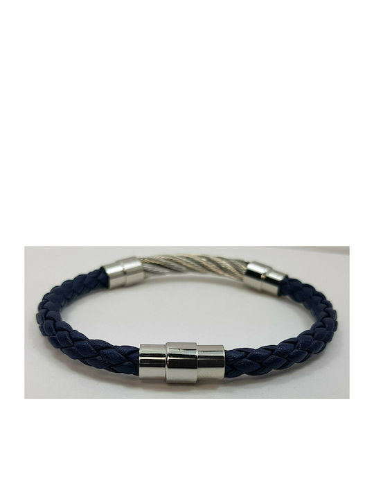 Men's Leather Bracelet dark blue ATSALINO Leather Strap