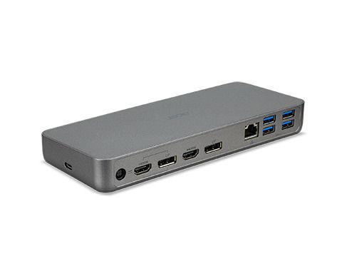 Acer D501 Dock Docking Station with HDMI/DisplayPort 4K PD Ethernet and Support for 3 Monitors Gray