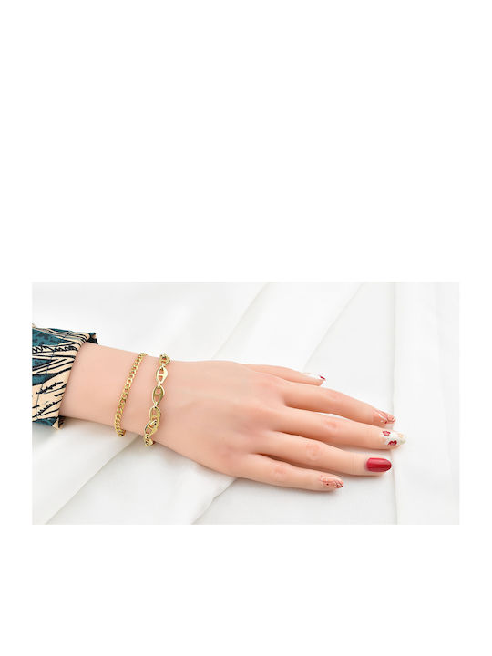 Noelia Gold Bracelet 8MM Stainless steel bracelet 316L 16-17 cm