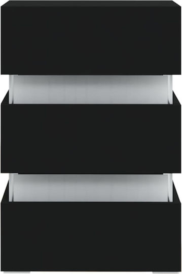 Κομοδίνο Ξύλινο Μαύρο 45x35x67cm