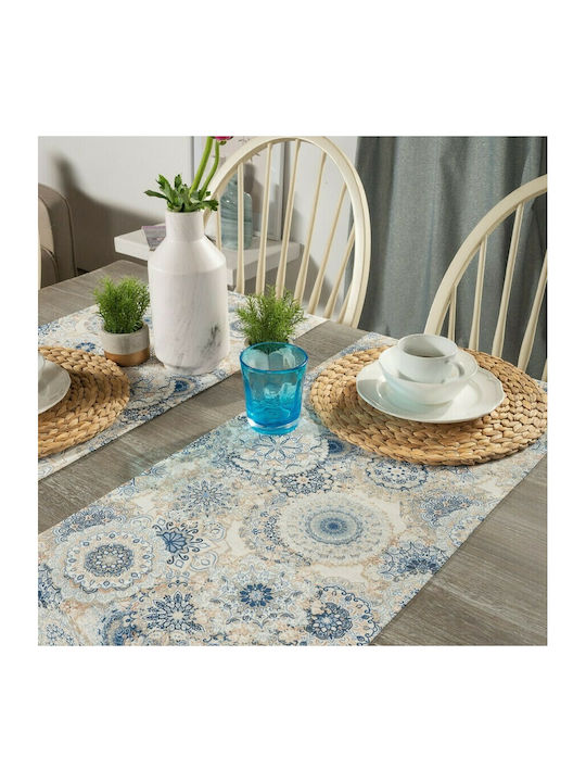 Teoran Serrano Cotton & Polyester Tablecloth Runner Ecru 45x140cm