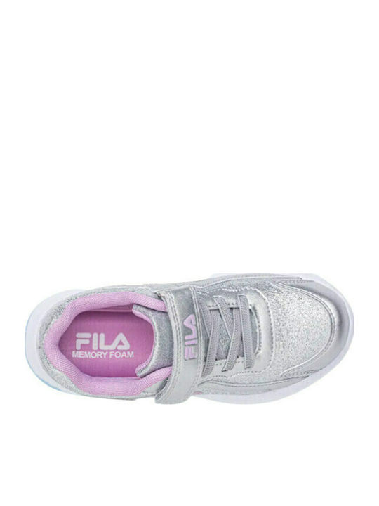 Memory Spectrolite Παιδικά Sneakers Ανατομικά με Σκρατς Ασημί