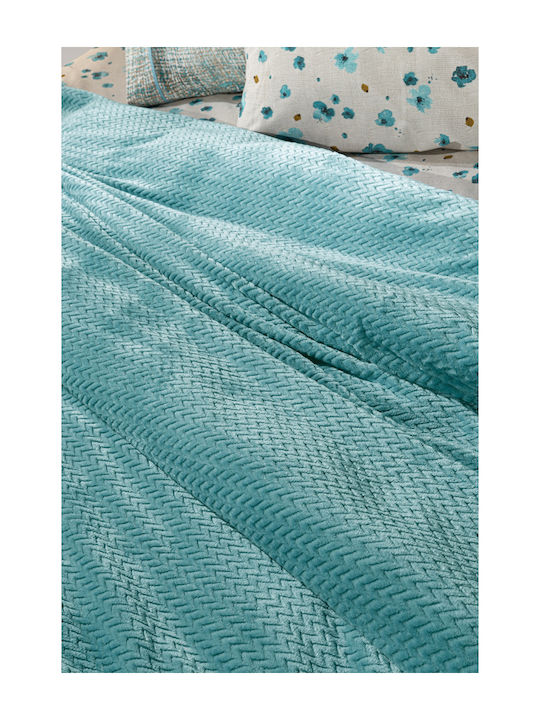 Guy Laroche Rombus Κουβέρτα Fleece Μονή 160x220εκ. Petrol