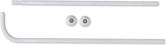 Dimitracas Corner Shower Curtain Rod Wall Mounted Aluminium White 80x80cm