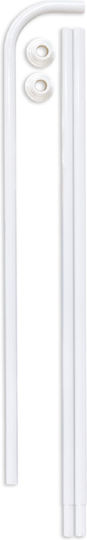 Dimitracas Corner Shower Curtain Rod Wall Mounted Aluminium White 80x170cm