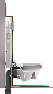 Wisa 2917 Slim Fit Built-in Plastic Rezervor de toaletă Rectangular Presiune scăzută