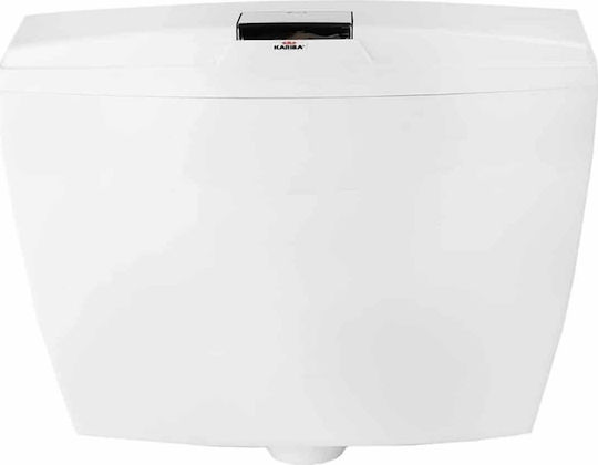 Kariba 2008 Wall Mounted Plastic High Pressure Rectangular Toilet Flush Tank White