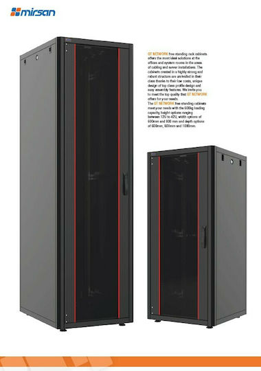 Mirsan Επιδαπέδια Καμπίνα Rack 22U 60x80x111.5cm Μαύρο GTN22U68.01