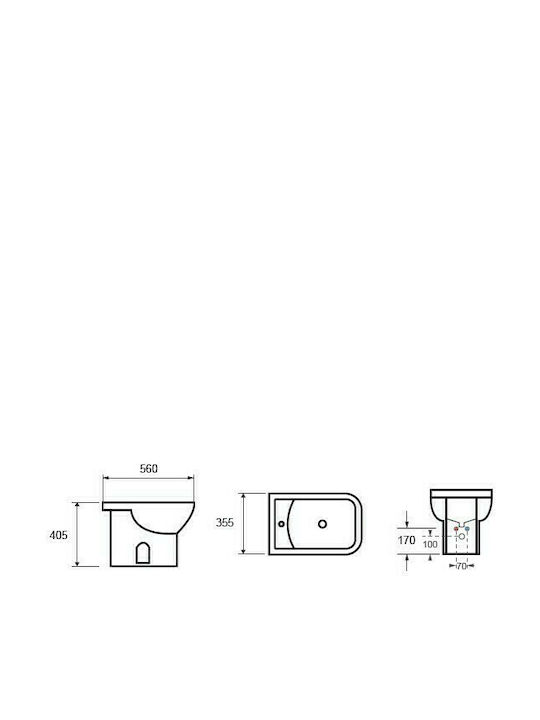 Karag Floor-Standing Bidet Square 35.5x56x40.5cm