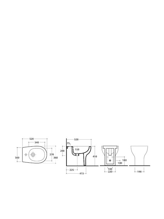 Karag Floor-Standing Bidet Eolis 36x52x41cm