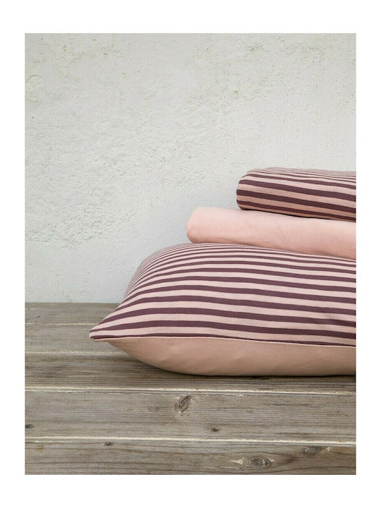 Nima Suave Single Cotton Duvet Cover Set with Pillowcases 160x240 Dark Pink