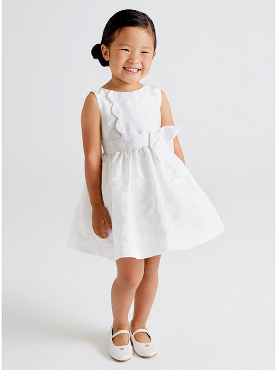 Mayoral Kids Dress Sleeveless Ecru