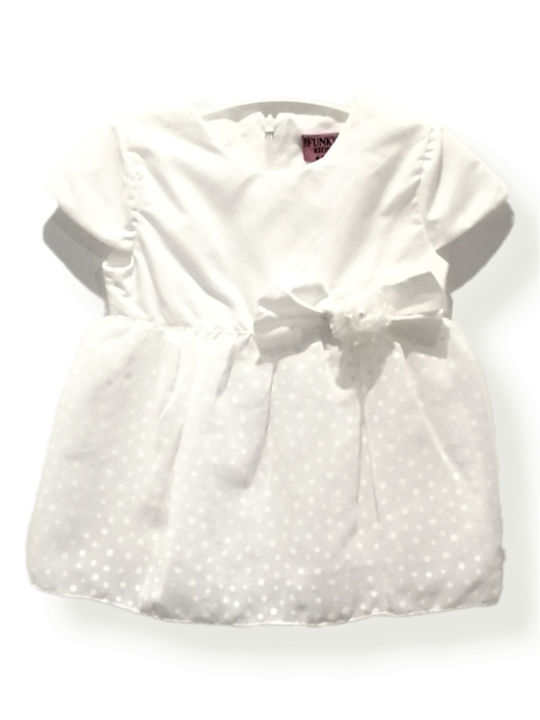 Funky Kids Dress Short Sleeve White