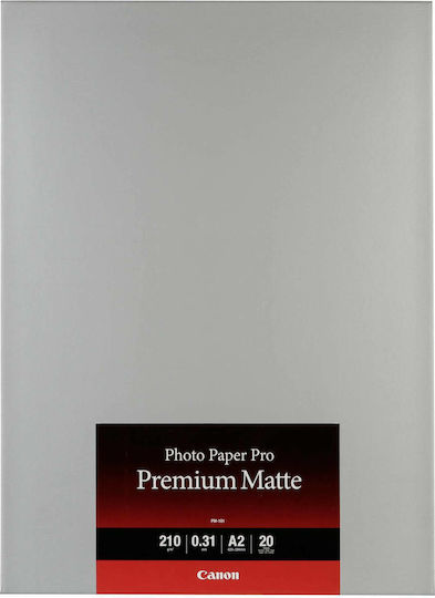Canon PM-101 Φωτογραφικό Χαρτί Pro Premium Matte A2 210gr/m² για Εκτυπωτές Inkjet 20 Φύλλα