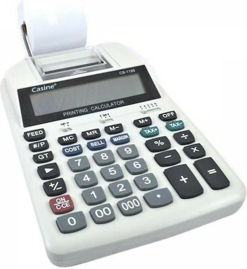 Casine CS-1189A Plus Taschenrechner Quittungspapierrolle 12 Ziffern in Weiß Farbe 1Stück