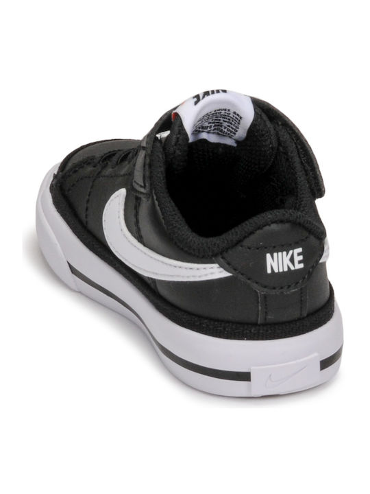 Court Legacy Kids Sneakers with Hoop & Loop Closure Black / Gum Light Brown / White