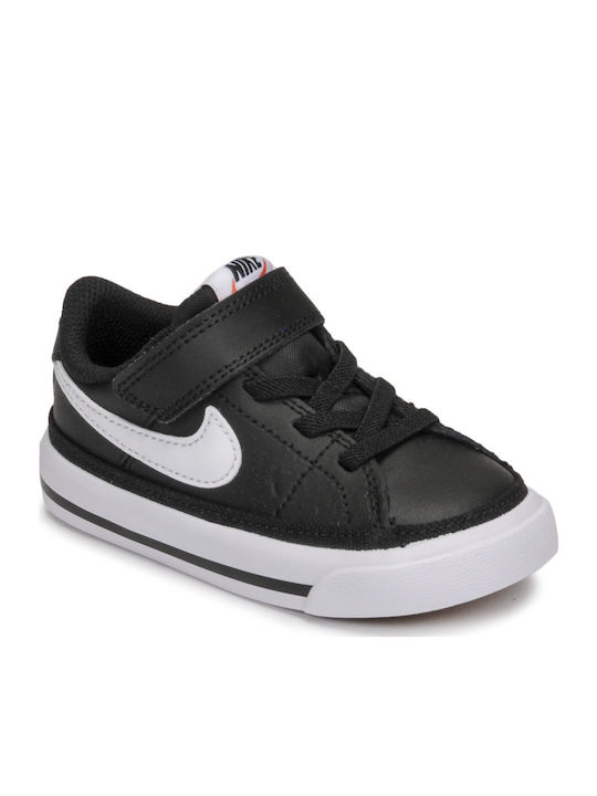 Court Legacy Kids Sneakers with Hoop & Loop Closure Black / Gum Light Brown / White