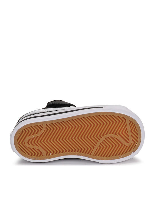 Court Legacy Kids Sneakers with Hoop & Loop Closure Black / Gum Light Brown / White