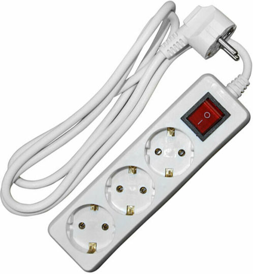 Popp Steckdosenleiste 3 Positionen mit Kabel 1.4m