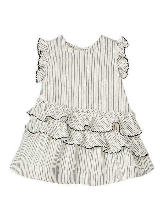 Mayoral Kids Dress Sleeveless Ecru