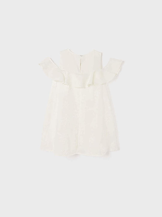 Mayoral Kids Dress Sleeveless Ecru