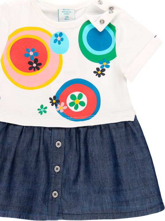 Rochie pentru Copii Mâneca scurta Denim Alb