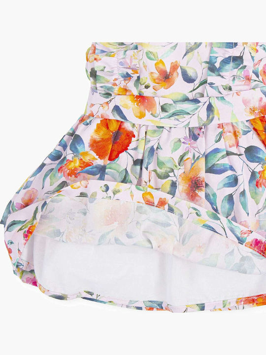 Children's Dress Sleeveless Satin Floral Set with Accessories Pink