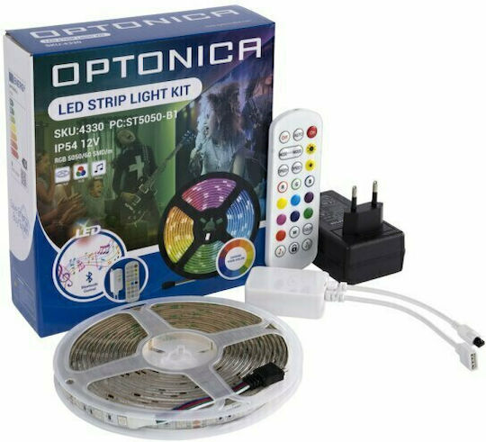 Optonica Smart LED Strip 12V RGB Light 5m Type SMD5050 with Power Supply & Remote Control